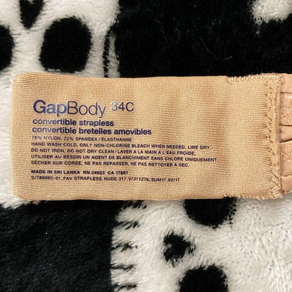 GAPBODY 34C Taupe nude smooth convertible strap strapless underwire t-shirt bra - Picture 2 of 12